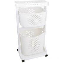 Carrito para la ropa blanco polipropileno (33 x 81 x 44 cm)