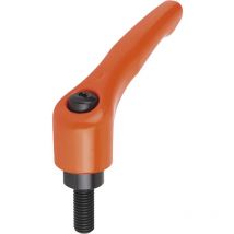 Klipp Klemmhebel (Klemmgriff) mit Gewindestift Spannhebel M 6 x 25 mm orange