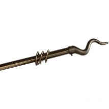 1305XO - Bastone per Tenda Estensibile da 120-200 cm. Modello 'Daniela', Colore Ottone Antichizzato - Kippen