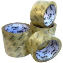 9004TM - Confezione da 6 Rotoli di Nastro Adesivo Trasparente per Imballaggi. Misura: 50mt x 48mm. - Kippen