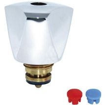 Kirchhoff - Haubengriff, Chrom, 1/2,mit Oberteil, Markierung blau