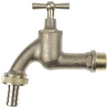Ms Auslaufventil Knebelgriff,blank matt, 1/2AG x 3/4AG x 1/2T - Kirchhoff