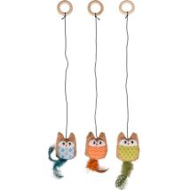 Kirk hibou sur corde – Jouet interactif pour chat – Tissu type liège – Caractéristiques du jouet