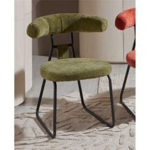 FIJALO Kirk Stuhl Dick Chenille Grün 58 x 58 x 76 cm Metall, Polyester, Schaumstoff