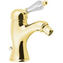 Sapho - kirké crystal Bidet mélangeur cristaux de levier de robinet, avec déchets pop up, or
