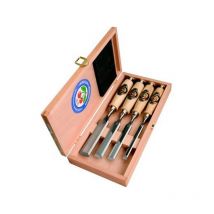 Kirsche - Juego de cinceles de acero de herramientas especial con mango de madera, Tipo : n° 1141 hk, cantidad 4 unidades, Contenido 10 16 20 26 mm