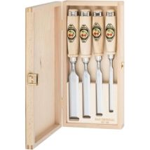 Kirsche Stechbeitelsatz – 4-teilig – Klingenbreiten 10mm, 16mm, 20mm, 26mm – Handgeschmiedet – Made in Germany
