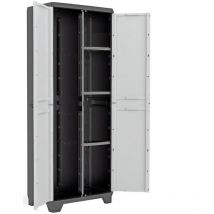 Armoire de rangement utilitaire Linear - 68 x 39 x 173 cm - Noir et gris - KIS