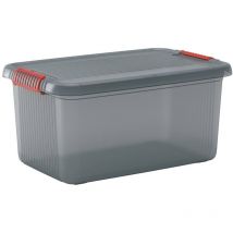 237047 Boîte de rangement k Latch empilable (l x h x p) 590 x 280 x 390 mm gris fumé, translucide 1 pc(s) - KIS