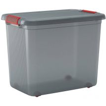 237491 Boîte de rangement k Latch empilable (l x h x p) 590 x 450 x 390 mm gris fumé, translucide 1 pc(s) - KIS