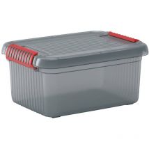 237490 Boîte de rangement k Latch empilable (l x h x p) 390 x 180 x 290 mm gris fumé, translucide 1 pc(s) - KIS
