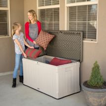 Kunststoff Kissenbox 'Harmony', Polsteraufbewahrung, 440 l, lichtgrau, 64 x 128 x 67 cm (l x b x h) - Lifetime