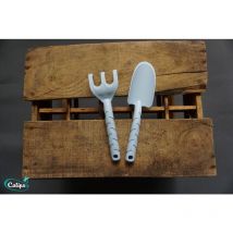 Outils de jardin 1 Transplantoir et 1 Griffe Calipso Bleu Pastel