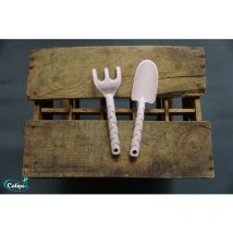 Outils de jardin 1 Transplantoir et 1 Griffe Calipso Rose Pastel