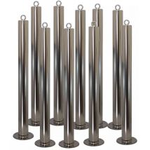 Kit 10 Potelets fixes à boulonner 900F-76-I inox acier inoxydable avec oeillet