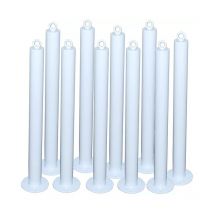 Ultra Secure - Kit 10 Potelets fixes à boulonner 900F-76-W blanc avec oeillet