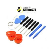 Kit 13 attrezzi riparazione universale per smartphone e cellulari con 2 ventose