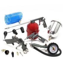 Kit 13 pieces outils à air comprimé pneumatique buses tuyau spiralé