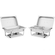 Kit 2 éléments de chauffe-plats professionnels Chafing dish 2 x 8 l Inox