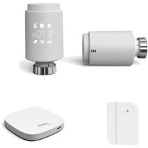 Bimar - Kit De Contrôle Intelligent Pour Domotique - 2 Vannes Thermostatiques, 1 Passerelle Et 1 Capteur De Porte Et Fenêtre - 193x130x105 Mm