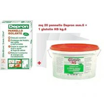 Tillmans - kit 20 pannelli isolanti depron 125X80CM H6mm + colla adesivo 8KG glutolin hs