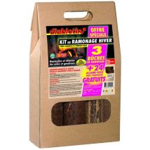 Kit 3 bûches de ramonage Hiver et 24 cubes allume feux