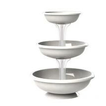 Vasi Fioriera Fontana Kit 3 Ciotole Bianco h64cm per Interno ed Esterno