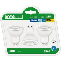 Kit 3 Lampadine a led GU10 per faretti EcoLight - 6000K - Fredda