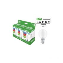 Kit 3 Lampadine a Led Miniglobo E14 Ecolight 4W