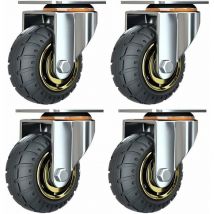 Peny - Kit 4 ruote universali da 3 pollici senza freni Ruote trolley silenziose Ruote universali Ruote piroettanti Ruote a piastra industriale 75mm
