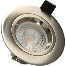 Arlux Lighting - Lot 5 Spots encastrables acier saphyr GU10 5W 380lm Blanc Chaud