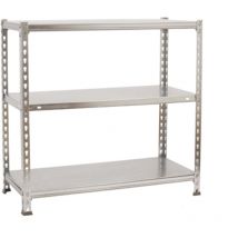 Simonrack - Scaffale in metallo Simon Rack senza viti colore galvanizzato 3 ripiani 900x1100x400 mm Made in Spain