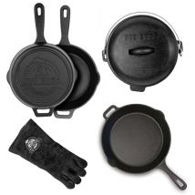 Pitboss - Kit 6 accessoires de cuisson en fonte pour le barbecue Pit Boss