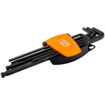 Jeu de clés mâles 6 pans tête sphérique, métriques, support aimanté compact -9pc - Bahco
