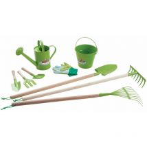 Kids In The Garden - Kit 9 outils de jardinage pour enfant Vert