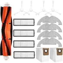 Kit Accessoires Pièces d'rechange pour Dreame D10 Plus RLS3D Robots aspirateurs, 1 Brosses Principales, 4 brosses latérales, 4 filtres, 4 lingette