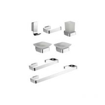 Kit accessori bagno 7 pezzi serie mary cromo - vetro Ideal Star