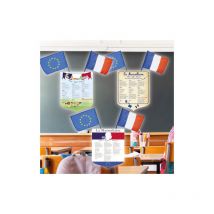 Signaletique.biz France - kit affichage avec drapeau ecole loi blanquer (WF1332). Visuel avec enfants . - Visuel avec enfants