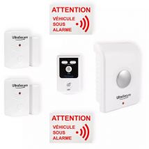 Ultra Secure - Kit alarme autonome sans-fil camion essentiel 2 - 2 détecteurs ouverture + sirène + télécommande (gamme bt)