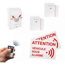 Ultra Secure - Kit alarme food truck autonome sans-fil essentiel 2 - 2 détecteurs ouverture + sirène + télécommande (gamme bt)