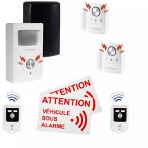 Ultra Secure - Kit alarme van aménagé deluxe 4 - Détecteur mouvement infrarouge + 2 ouverture / vibration + 2 télécommandes (gamme bt)