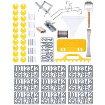 Kit apiculture - 45 pièces - Lève cadres - Fil pour ruche - Roulette zig zag - Sangle pour ruche - Numéros - Support de seau - Grattoir à miel Kit