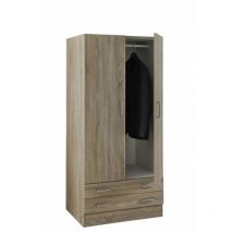 Kit penderie 2a+2c cm. 82x46,5x184,5h chêne sc.