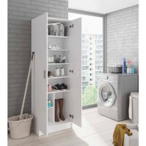 Habitdesign - Meuble à chaussures 180 cm Blanc mat 2 portes Blanc