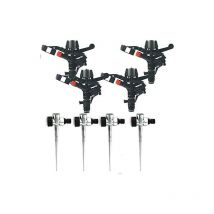Suinga - Pack 4 Aspersor de riego Agricola 3/4'' Aspersores de riego cesped 13 a 18 m con Soporte Aspersor jardin Ajustable 0 a 360o