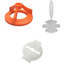 Diamwood - Kit Croisillons Autonivelants à visser 600 pcs - 200 Croisillons 2 mm, 200 Cadrans hi-fix, 200 Bagues de Protection - Épaisseur : 2 mm