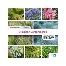 Leaderplant.com - Kit Balcon Contemporain - 8 variétés - Lot de 13 godets