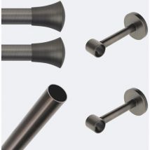 Boulet - Kit barre à rideaux 1m50 Tendance 20mm Mur Pommeau Carbone