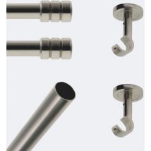 Kit barre à rideaux 1M50 Tendance 20mm Plafond Cylindre Nickel Mat Boulet