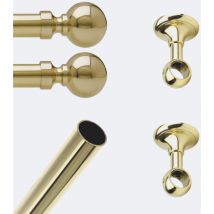 Boulet - Kit barre à rideaux 2m00 Laiton Poli Verni 20mm Plafond Contemporain